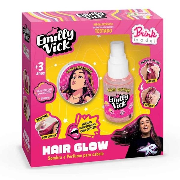 Kit De Maquiagem - Dos Rosa - Hair Glow Emyli Vick - Brink Model