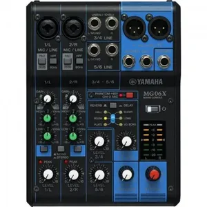 Mesa De Som 6 Canais Bivolt Mg06X Preta Yamaha