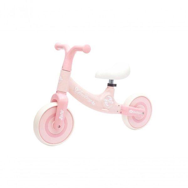 Bicicleta de Equilibrio Infantil sem Pedal Bicicleta Equilibrio Andador 3+ Rodas Largas Rosa Unitoys
