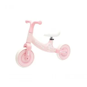 Bicicleta de Equilibrio Infantil sem Pedal Bicicleta Equilibrio Andador 3+ Rodas Largas Rosa Unitoys
