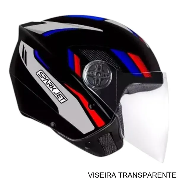 Capacete EBF Spark Jet Sting Preto E Prata 58 (MP)