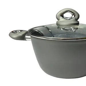 Caçarola em alumínio e tampa Bialetti Petravera Plus 24cm cinza