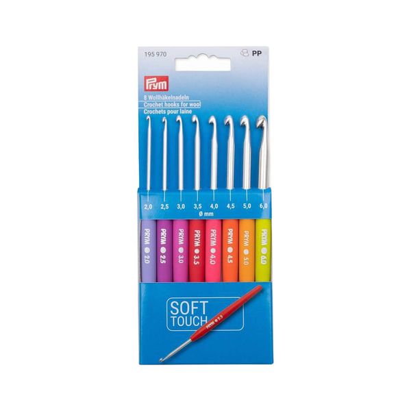 Kit de Agulhas para Crochê Prym Soft Touch 8 Peças
