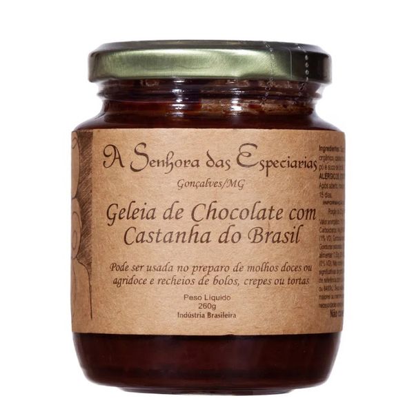 Geleia de Chocolate com Castanha do Pará Senhora das Especiarias 260g