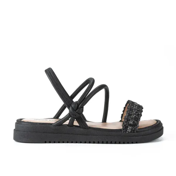 Sandália Pink Cats Infantil Flatform Preta 29