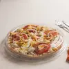 50un Bandeja Pizza Plástica Transparente G60 Rasa 30x4cm Galvanotek