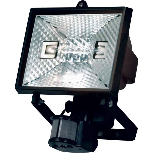 Refletor para lâmpada 300/500W bivolt preto com sensor de presença Taschibra