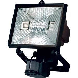 Refletor para lâmpada 300/500W bivolt preto com sensor de presença Taschibra