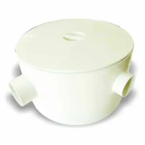 Caixa Gordura Redonda 250x150x50mm Com Tampa - Pvc Branco