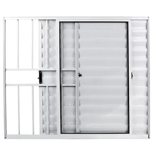 Veneziana De Alumínio Branca 3 Folhas Com Grade 100 X 100 - Facce Veneziana Aluminio 3f 100x100 Com Grade Branco