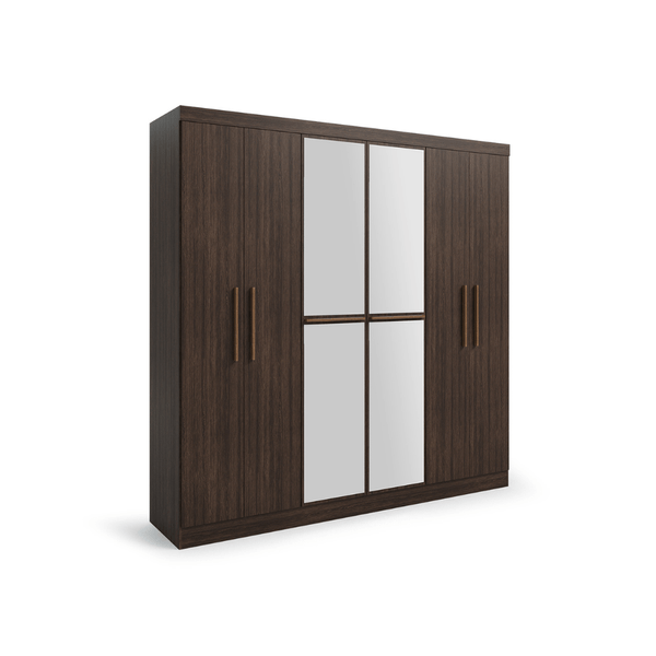 Guarda Roupa Batrol Supreme 6 Portas 4 Gavetas com Espelho Capuccino / Wood