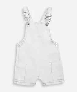 jardineira infantil de sarja off white 2
