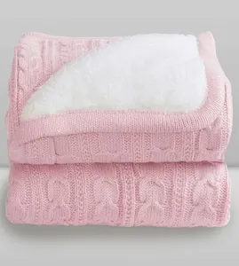 Cobertor Sherpa com Lã 75x100cm Rosa