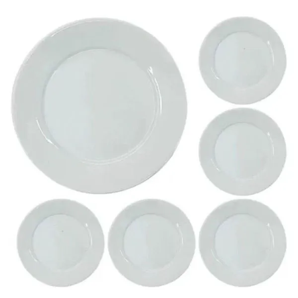 Conjunto 12 Pratos Rasos Porcelana 24,5cm Bar Hotel Germer