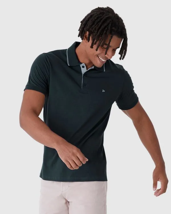 Camisa Polo Básica Masculina Em Algodão Cinza - PP