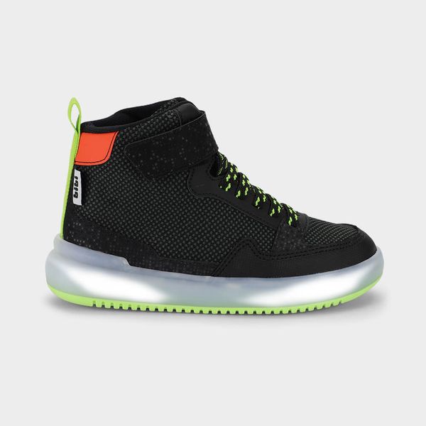 Abotinado Infantil de Luz High Sneakers Preto 37