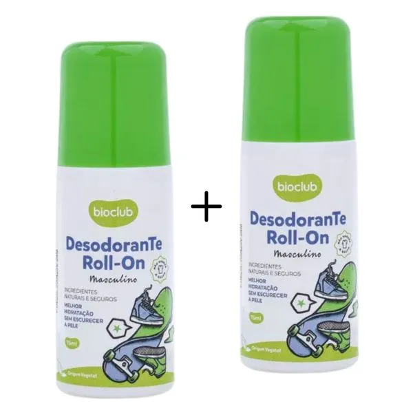 Kit 2 Desodorantes Infantil Natural p/ Meninos 75ml Bioclub