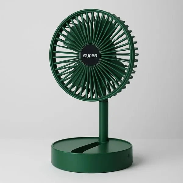 Ventilador Portátil Recarregável Jac Pack 3 Velocidades Verde de Mesa Retrátil Dobrável Usb C Ventilador Portátil Recarregável Jac Pack 5W 3 Velocidades Verde Bivolt