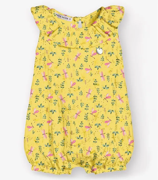 Macaquinho Gase Infantil Trick Nick Amarelo P