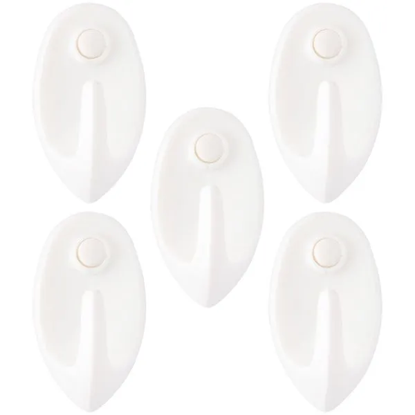 Kit 5 Ganchos Adesivos Suporta Até 800g Plástico 2x3,5x2cm LM2148/ LM2148AMB - honeyhome