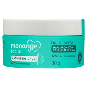 Hidratante Facial Monange Hidra Matte Anti-Oleosidade 80g Gel Creme Gel Creme Hidratante Facial Monange Efeito Matte 80g