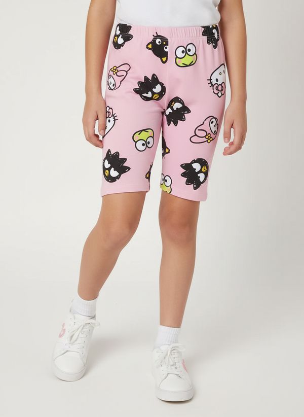 Bermuda Cotton Hello Kitty Juvenil Para Menina- ROSA CLARO 14