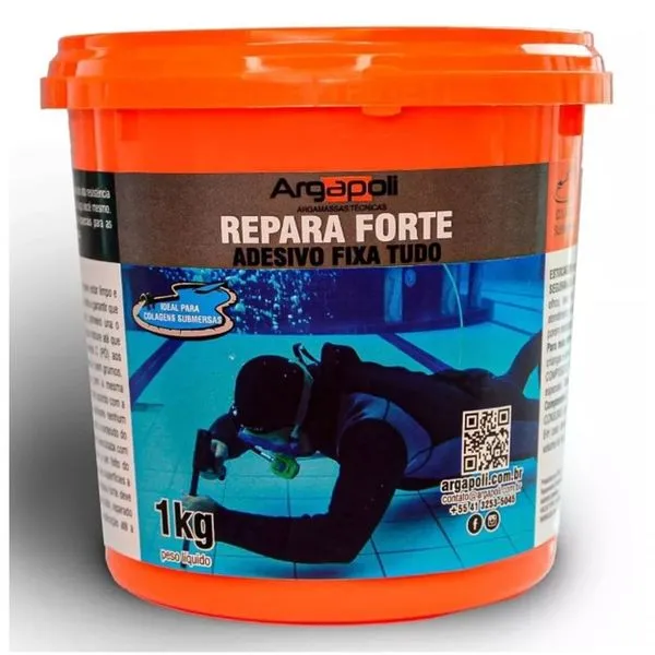 Vedação Molhada Repara Forte 1KG para Áreas Constantemente Úmidas com Secagem Rápida e Alta Aderência Argapoli Vedação Molhada Repara Forte 1KG para Áreas Úmidas com Secagem Rápida e Alta Aderência Argapoli