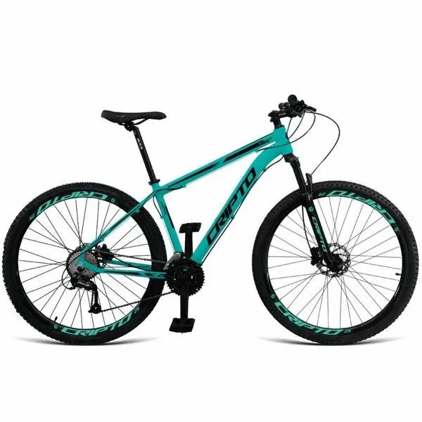 Bicicleta Aro 29 Cripto Mountain Bike Quadro Alumínio 27 Marchas Freio Hidráulico Verde Anis Preto Cripto Bikes Bicicleta Cripto Mountain Bike Aro 29 Alumínio 27 Marchas Verde Anis Preto Cripto Bikes