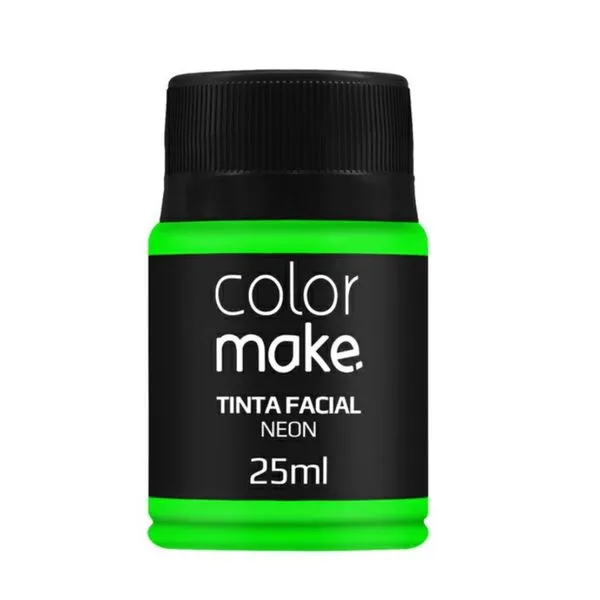 Tinta Líquida Facial Colormake Fluorescente Neon Verde 25ml