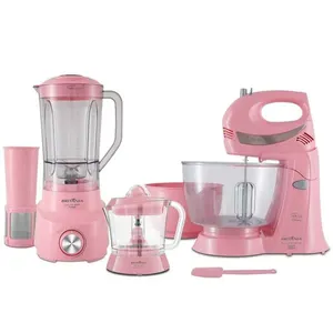 Kit Cozinha Britania 3 em 1 Diamante Liquidificador, Batedeira, Espremedor 127V Rosa BKT50R