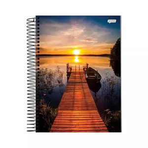 Caderno Universitário Jandaia Espiral Capa Dura Le Masculino Basic 10 Matérias 160 Folhas Modelo 1