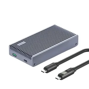Gabinete SSD M.2 Nvme USB4 MC40 40Gbps com Display LED Cinza Compatível Thunderbolt 4 e 3 Hagibis Gabinete SSD M.2 Nvme USB4 MC40 40Gbps com Display LED Cinza para Thunderbolt 4 e 3 Hagibis