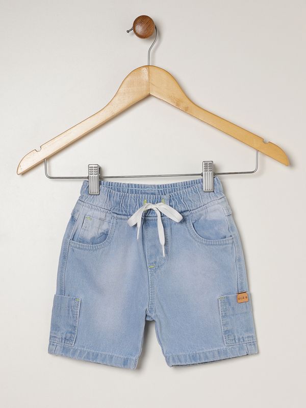 Bermuda Jeans Cargo Infantil Para Menino - AZUL 3