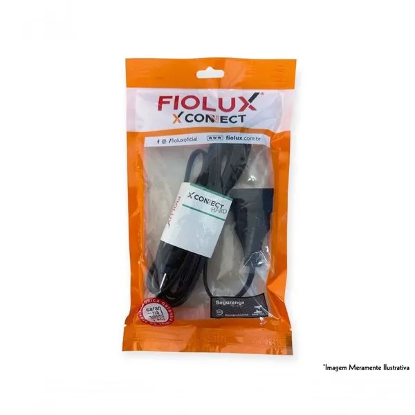 Extensão Elétrica Prolongador 05m Tripolar 10A com Cabo de 5M e Isolamento Térmico Preto Fiolux Extensão Elétrica Prolongador 05m Tripolar 10A Cabo de 5M com Isolamento Térmico Preto Fiolux