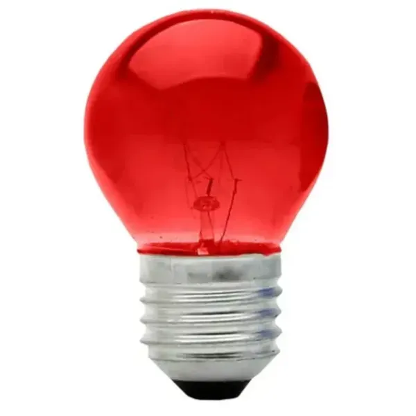 Lâmpada Bolinha 15 Watts 220 Volts E27 Vermelho - 8493 - BRASFORT