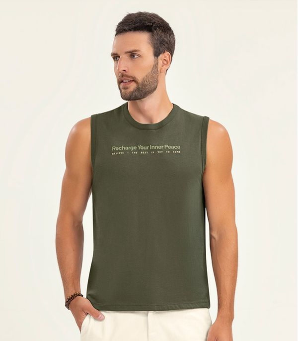 Regata Masculino em Meia Malha Diametro Verde P