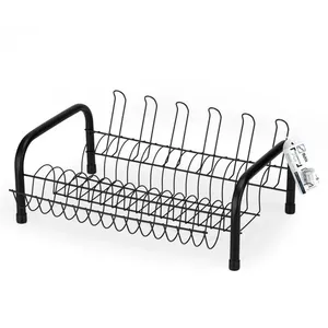 Escorredor de Louça Pratik 12 Pratos Aço Black com Porta Copos 2544 - Arthi