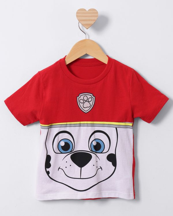 Camiseta Bebê Manga Curta Marshall Patrulha Canina Vermelha 2