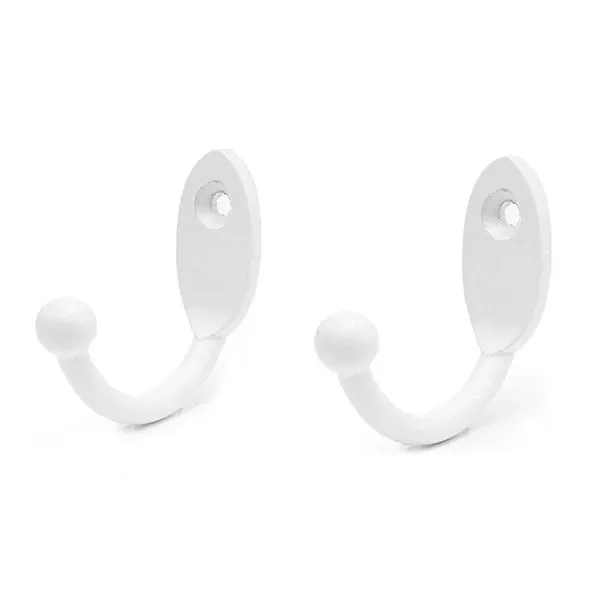 Kit 2 Cabides Zamak Pequeno Branco Com Parafusos 9938102-Indart