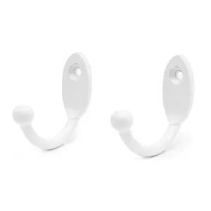 Kit 2 Cabides Zamak Pequeno Branco Com Parafusos 9938102-Indart
