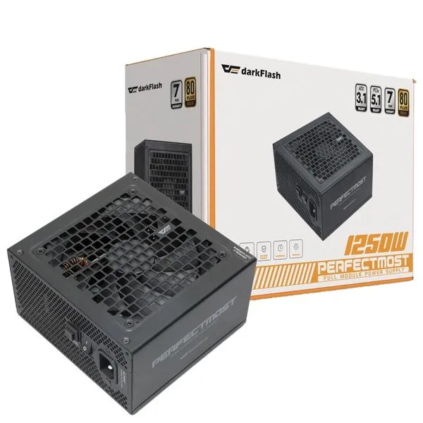 Fonte Darkflash ATX 1250W 80 Plus Gold Full Modular PMT1250 Preta