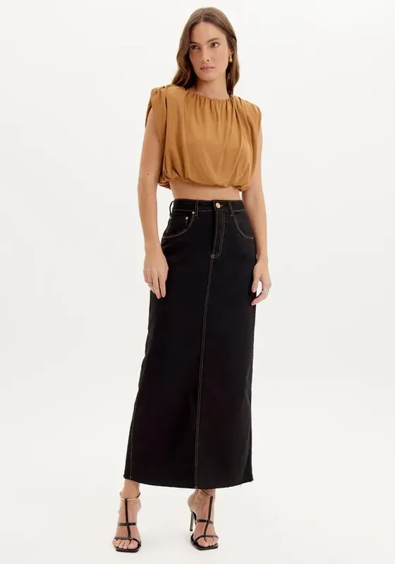 Saia Sarja Super Midi High Preto 38