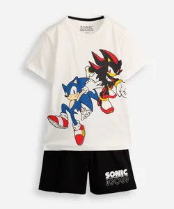pijama curto infantil sonic e shadow off white 4
