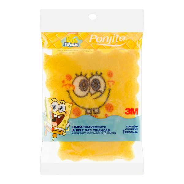 Esponja de Banho Ponjita 3M Infantil Bob Esponja 1 Unidade