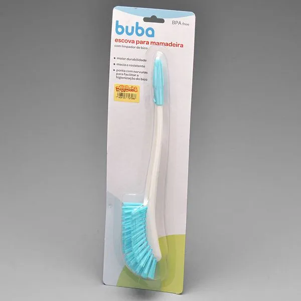 Escova para Mamadeira com Limpador de Bico Azul Azul