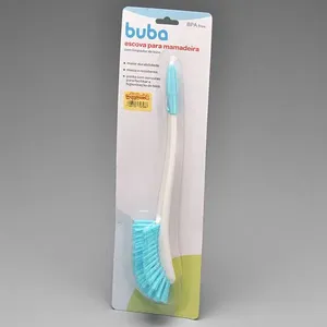 Escova para Mamadeira com Limpador de Bico Azul Azul
