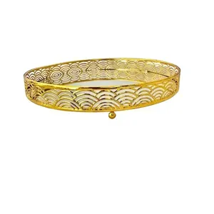 Bandeja Redonda Metal Fundo Espelhado para Decoração Altura 4.50cm Diâmetro 25cm Dourado Braswu Bandeja Redonda Metal Fundo Espelhado para Decoração Dourado Braswu