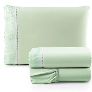 Jogo de Lençol Suave Lese Percal 180 Fios Solteiro 3 Peças Barato - Verde