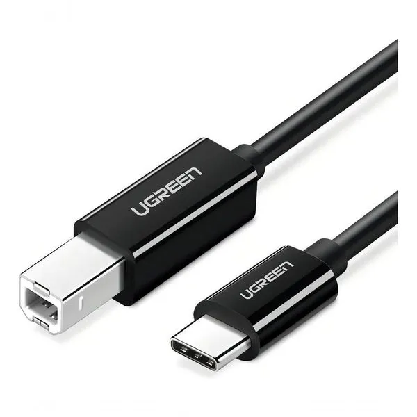 Cabo para Impressora e Scanner Usb-C 2.0 para Usb-B 2.0 Us241 1m Preto Ugreen Cabo para Impressora Usb-C 2.0 para Usb-B 2.0 Us241 1m Preto Ugreen