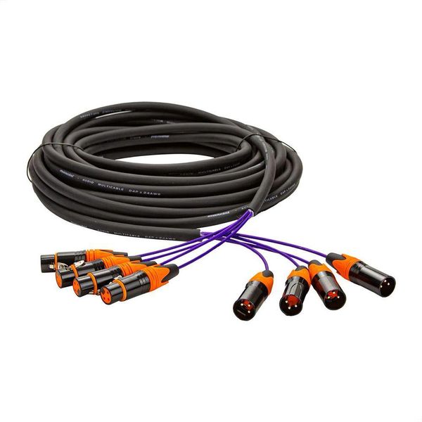 Multicabos Com Conectores Xlr 4 Vias - Profissional 17 Metros